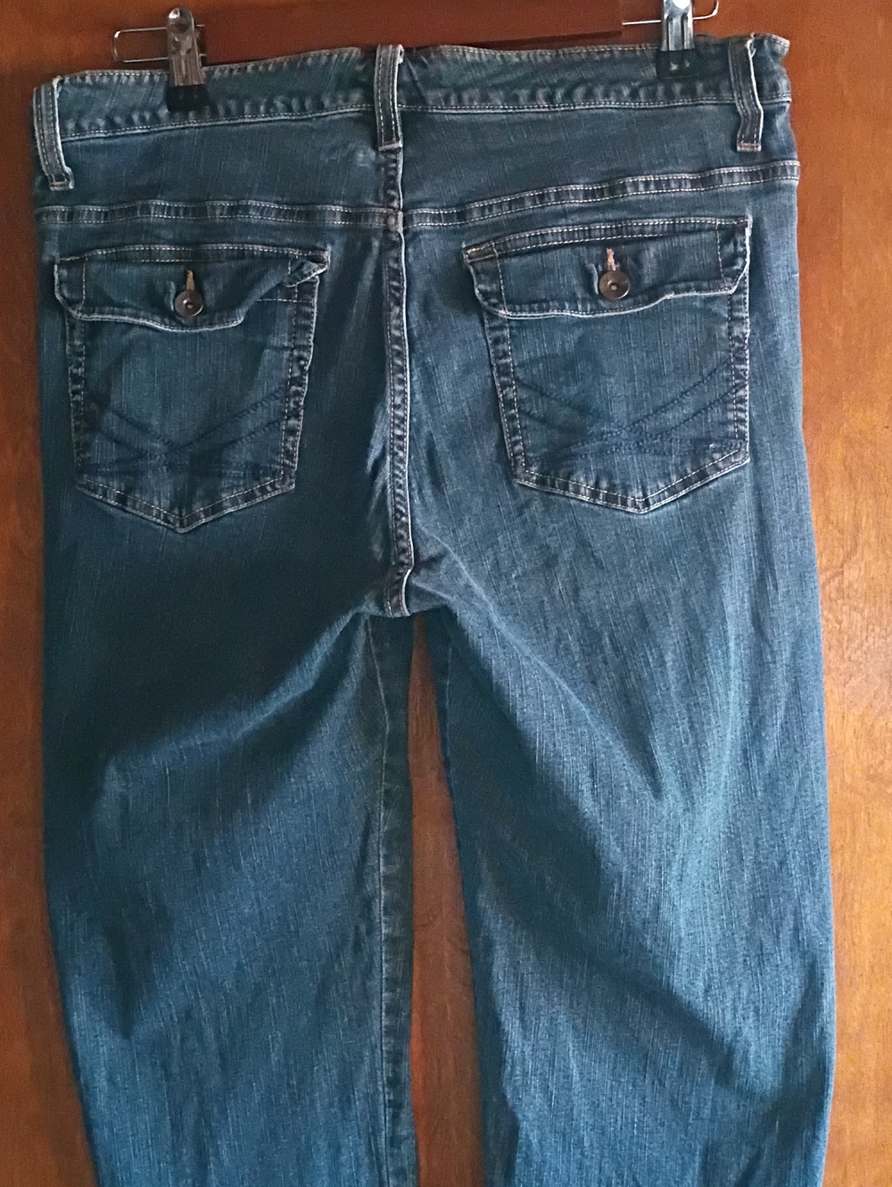 Lee Straight dark blue denim jeans with bronze button detail Nice Western